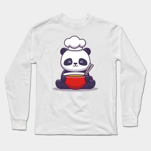 Cute Panda Chef Long Sleeve T-Shirt